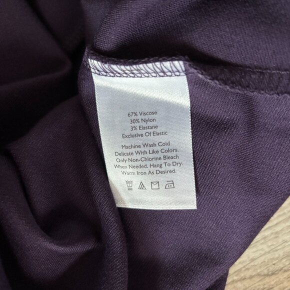 Eddie Bauer Faux Wrap Long Sleeve Purple Dress Womens Small Travel Comfycore - Picture 12 of 12